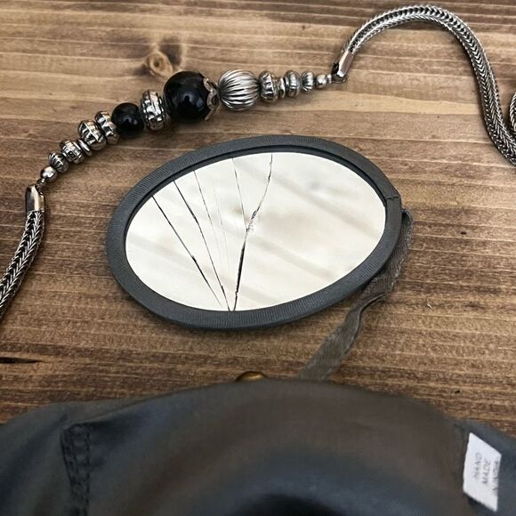 Handmade clutch from India snake print chain strap beaded boho - Picture 7 of 9